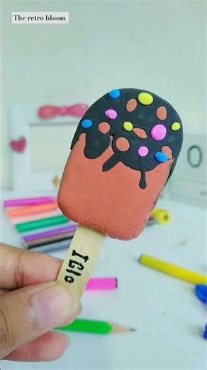 🍦✨ DIY Clay Ice Cream | Easy Clay Craft Ideas | The Retro Bloom #shorts