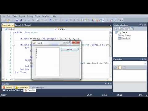 Visual Basic Tutorial - 134 - Catching Specific Exception Types