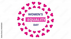 Women's equality day animated background with subtle animation of rotating hearts. Suitable for international events on August 26 Stock Video