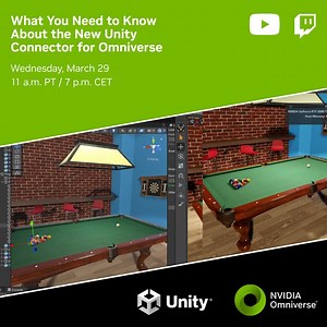 March 29 11am PST Livestream: What You Need to Know About the New Unity Connector for Omniverse