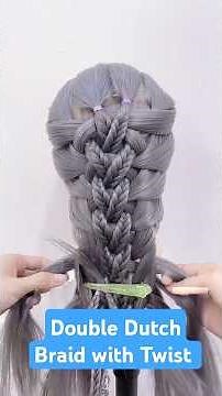 Gorgeous Double Dutch Braid with Twist | Easy Hair Tutorial #braidmaids #braids #braidstyles