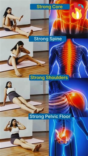 "4 Pilates Moves for a Strong Core, Spine, Shoulders & Pelvic Floor | Full Body Strength Workout"