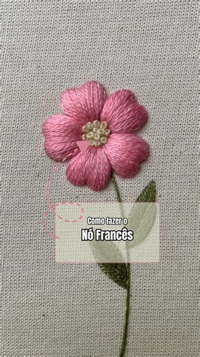 Valéria Gonçalves | Bordados Personalizados 🪡🧵 | Quem pediu tutorial do Nó Francês?! 🤗🫶🏼 Ele é perfeito para criar miolos de flores, ipês, nuvens ou outros preenchimentos cheios de... | Instagram