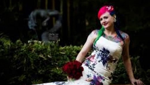 Amazing body paint wedding dress