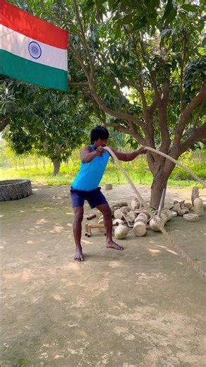 BATTLE ROPE WORKOUT 🔥 | Intense Fat Burn & Power Training | Mithila Desi Gym