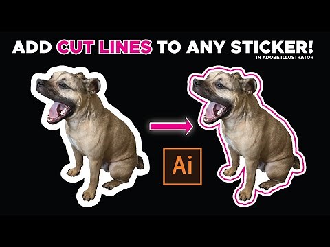 How to add CUT LINES to any STICKER! Adobe Illustrator Tutorial