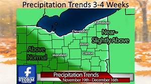 🌦 Northeast Ohio Long-Range Outlook 🌦 Over the next few weeks, expect the usual ups and downs in temperatures, averaging near normal overall. Precipitation looks to run above average, especially late November into early December, as the storm track ramps up. Both of our major forecast models — GFS and ECMWF — are hinting at a potential storm system around Nov 29–30. Details are still uncertain, but the bigger picture is clear: a colder, more active pattern is setting up as we head into Decembe