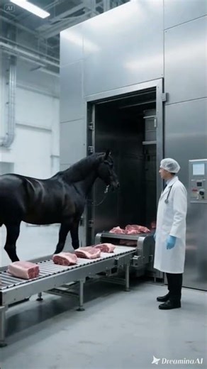 How Meat is Made Ultra Realistic AI | Industrial Horse Factory Process 🐴😳 #Shorts