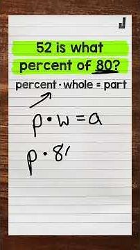 Solving Percent Problems Using the Percent Equation (Finding the Percent)