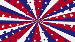 Red white and blue stripes and stars.