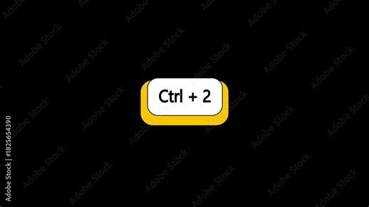 Control 2 Key pressing Animation.Clicking the control 2 key on the keyboard.Computer Keyboard Close Up.