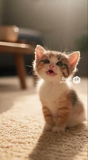 【AI猫動画】「ごはん」って言った！？日本語を話す？不思議な猫の鳴き声