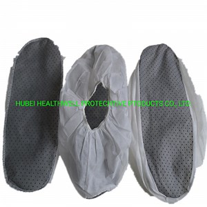 [Hot Item] Disposable Anti-Skid Non Woven Shoe Cover with PVC Dotted