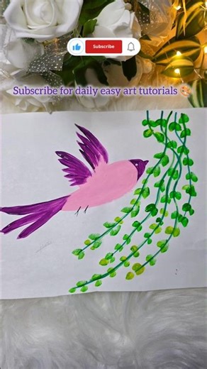 Easy Bird Painting for Beginners 🐦🎨 |Beautiful Nature Art 🐦🎨