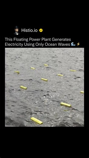 HISTIO | It isn’t powered by wind or sunlight. This machine turns the motion of the ocean itself into electricity. 🌊⚡ Floating on the surface, the... | Instagram