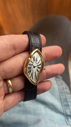 Perhaps the most iconic and recognizable @Cartier design today, the Cartier Crash has become one of the most sought after watch in the market. While a series of “Paris” versions were produced in 1991, these London examples are much more rare, slightly larger and feature more defined curvature. This example is particularly notable due to the large “London” printing near seven o’clock. We are proud to offer this exceptional example now at #thekeystonewatches #watches #cartier #cartiercrash #crashw