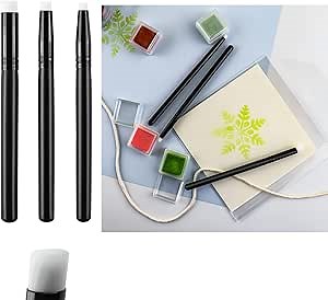 3PCS Mini Ink Paints Mixing Blending Brush Blending ToolsSmooth Blending Ink Painting Small Brushes Hand Tools for DIY Scrapbooking Paper Cards Making