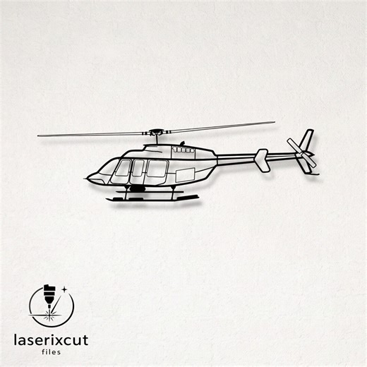 Bell 407 Helicopter Silhouette Laser Cut Vector Design – SVG, DXF, Ai, Pdf Files Glowforge, Cricut, Metal, Wall Decor, Digital Download - Etsy