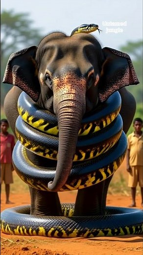 Giant Python vs Elephant | Real Dangerous Snake Attack in the Wild" #elephant #elephantattack #snake