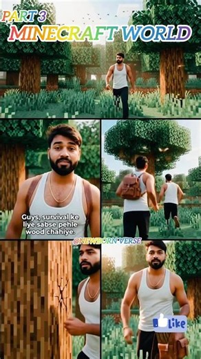 Minecraft Me Meri Pehli Wooden Pickaxe ⛏️ | Survival Part 3#MinecraftHindi#SurvivalSeries#Gaming