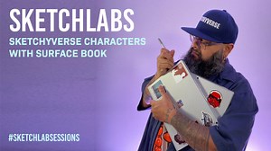 Photoshop - #SKETCHLAB Digital Art for Beginners, #NOAi on @SketchableApp - on the @Surface Book 2 and Slim Pen 1