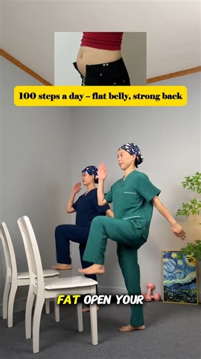 145K views · 1.6K reactions | Step on a stool 100 times a day — flatten your belly, straighten your back, and tone your shoulders and neck. A simple but powerful full-body workout. Did you hit your 100 steps today? #flatbellyworkout #dailyexercise #strongback #fullbodytraining #vitalglowdaily | Vital Glow Daily | Facebook
