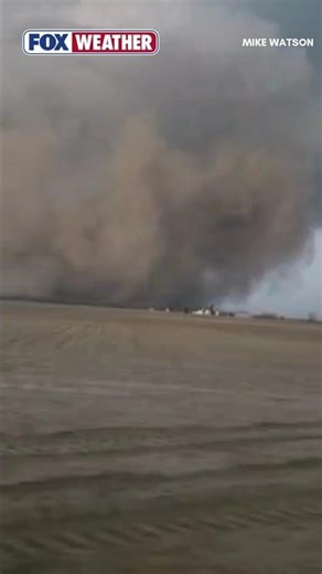 Dangerous winds whipped up blinding clouds of dust as severe storms tore through Kempton, Indiana.