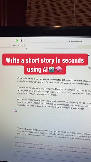 Want to write a short story but don't know where to start? With Jasper AI, all you need is an idea and a few minutes to get started! Sign up for a free trial! #writingtips #shortstories #jasperAI #creativityboost