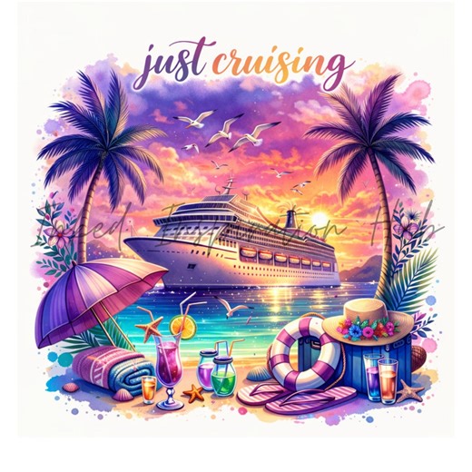Cruise Ship Vacation PNG Watercolor Cruise Clipart Sublimation Design Instant Download - Etsy