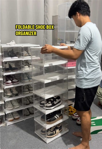 Efficient Foldable Shoe Box Organizer for Your Collection