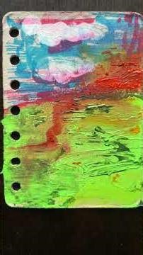 Look at the mini landscape painting i created last night #art #paintingtutorial #acrylicpainting