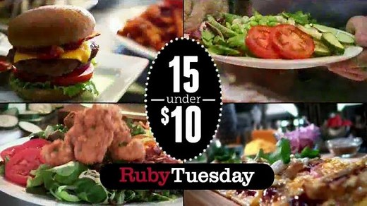 Ruby Tuesday 15 Under $10 TV Spot, 'Burgers, Flatbreads and More'