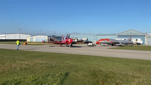 And she's off! International Test Pilots School instructor heading out to get some stick time in our T-33. | Jet Aircraft Museum