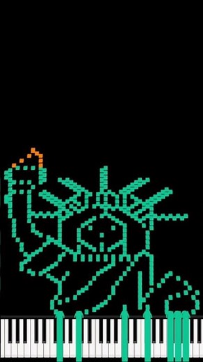 🎹 Statue of Liberty Plays Her Own Tempo – 4th of July Piano Art #Shorts