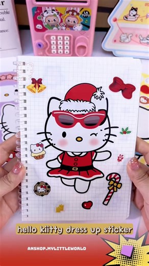 hello kitty dress up sticker | nhãn dán trang phục dễ thương