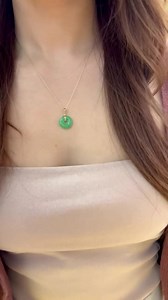 Real Jade Small Donut Round Pendant-jade Circle Necklace-solid 14K Yellow Gold- Dainty -good Luck Gift-adults/kids-lucky-light-everyday Wear - Etsy