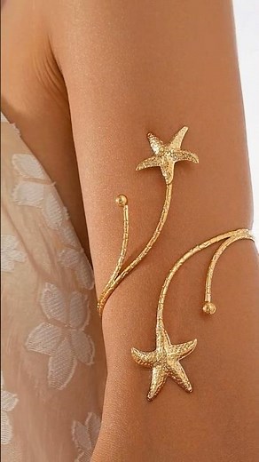 Trendy Gold Arm Cuff Bracelet for Women | Boho Chic Upper Arm Jewelry #jewelrymaking #fashionjewelry