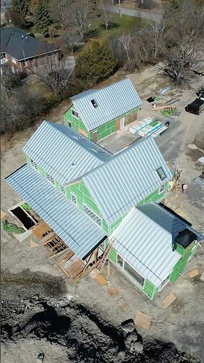 Beautiful standing seam install completed ✔️ 16” Galvalume panels looking great in the county light