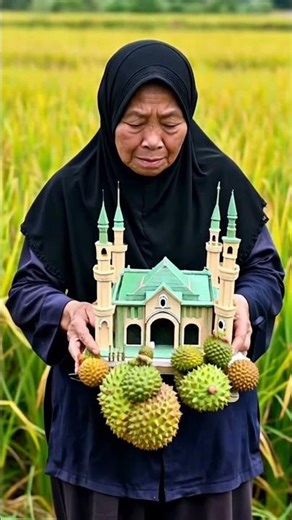miniature grandmother's mosque made from durian fruit #short