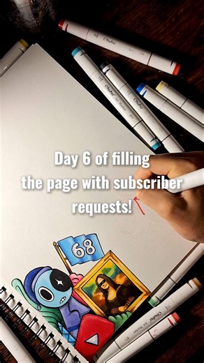 Filling The Page With SUBSCRIBER'S Profiles! (Pt.6) #subscriberrequest #marker #drawing #art