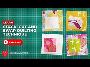 Stack, cut and swap square in a square quilt block
