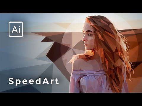Low poly portrait. Adobe Illustrator Tutorial & Speed art