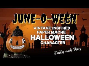 Vintage Inspired Paper Mache Jack-O-Lantern Figure / Summerween / June-O-Ween