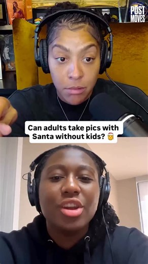Be honest... is it weird for adults to take pics with Santa – without kids? 🎅 🎄 NEW EPSIODE OUT NOW! 🔗 LINK IN BIO! | Post Moves with Candace Parker & Aliyah Boston