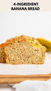 4-Ingredient Banana Bread 🤯 COMMENT “recipe” and I’ll pop the recipe in your inbox 🥰 This banana bread is super duper easy to make and is perfect if you’re craving banana bread ASAP but your kitchen is lookin a bit bare 💁🏻‍♀️ It’s so so good for meal-prep, I love having it as a quick snack, or toasting some up, spreading on some butter and having it for breakfast 🤤 I hope you love it! 🥰 . . #bananabread #bananabreadrecipe #easybananabread #healthybananabread #bananarecipes #easybaking #hea