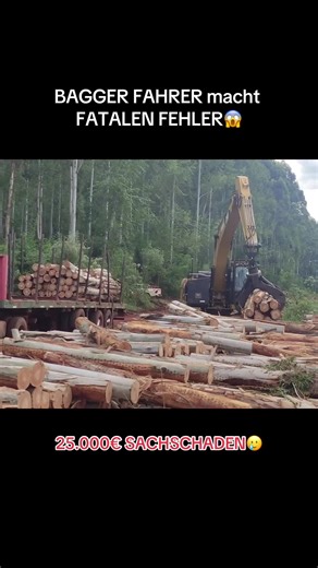Bagger Fahrer macht fatalen Fehler mit 25.000€ Sachschaden