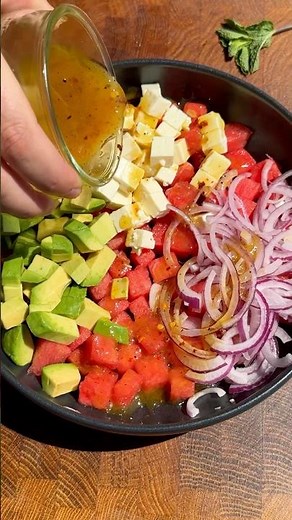 Watermelon Salad with Feta and Avocado