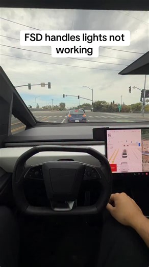6.3K views · 580 reactions | Tesla Cybertruck with FSD handles stop lights not working #fsd #cybertruck #tesla #fyp #viral | Tesla Owners of Silicon Valley | Facebook