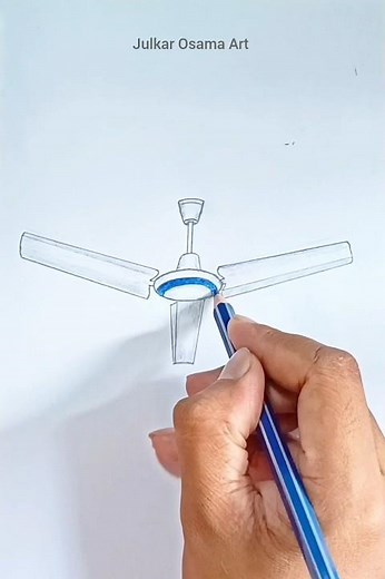 How to draw Ceiling fan Step by Step. #art #fan