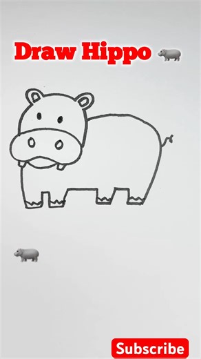 Draw hippo 🦛 kids easy drawing #trending #viralvideo #youtubeshorts #viralshorts #ytshorts #shorts